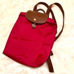 Longchamp Le Pliage Backpack in Red